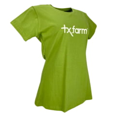Camiseta Feminina Texas Farm Verde Com Logo Off Ref: CF129