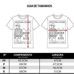 Camiseta Feminina Turkese T-Shirt Over Lane Preto Estampa Western Legend REF:TS252