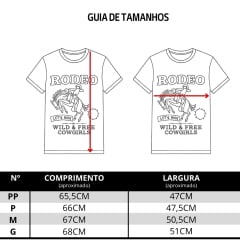 Camiseta Feminina Turkese T-Shirt Over Lets Ride Off White Estampa Rodeo REF:TS07606