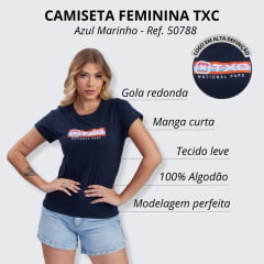 Camiseta Feminina TXC Azul Marinho Manga Curta - Ref. 50788