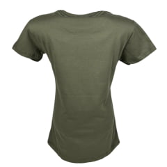 Camiseta Feminina TXC Classic Regular Fit M. Curta Verde Militar C/Bordado Logo Branco REF: 50367