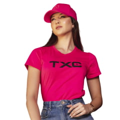 Camiseta Feminina Txc Custom Estampada Rosa Fluor Ref: 4999