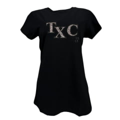 Camiseta Feminina TXC Manga Curta Custom Preto Logo Glitter Colorido R.50849