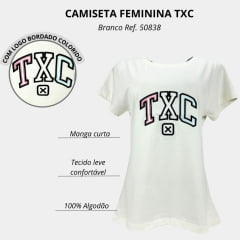 Camiseta Feminina TXC Manga Curta Custom Off White Logo Colorida R.50838