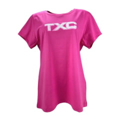 Camiseta Feminina TXC Manga Curta Custom Rosa Logo Rosa E Branco R.50841