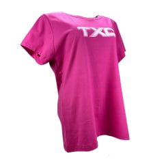 Camiseta Feminina TXC Manga Curta Custom Rosa Logo Rosa E Branco R.50841