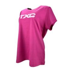 Camiseta Feminina TXC Manga Curta Custom Rosa Logo Rosa E Branco R.50841