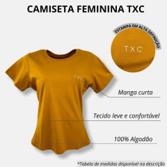 Camiseta Feminina TXC Mostarda Classic Manga Curta Com Logo Branco Ref.50367