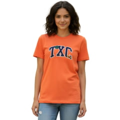 Camiseta Feminina TXC Slim Fio 30 Laranja Bordado Ref: 51270