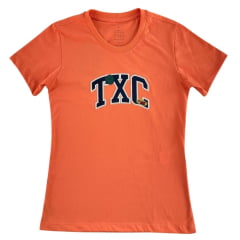 Camiseta Feminina TXC Slim Fio 30 Laranja Bordado Ref: 51270