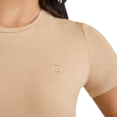 Camiseta Feminina TXC Viscose Gola Redonda Bege - Ref: 51297