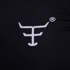 Camiseta Feminina UV50+ Texas Farm Manga Longa Preto Com Logo Branco Ref:UVF008