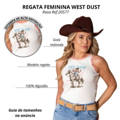 Camiseta Feminina West Dust Regata Off White Yee Haw Ref:RG30328