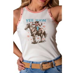 Camiseta Feminina West Dust Regata Off White Yee Haw Ref:RG30328