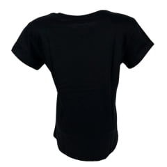 Camiseta Feminina Wrangler Básica Manga Curta Preta Com Logo Estampado Preto e Branc Ref.WF5507PR