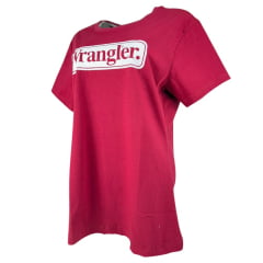 Camiseta Feminina Wrangler Básica T-Shirt Bordô Estampada Ref:WF5513
