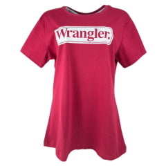 Camiseta Feminina Wrangler Básica T-Shirt Bordô Estampada Ref:WF5513