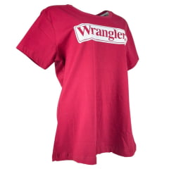Camiseta Feminina Wrangler Básica T-Shirt Bordô Estampada Ref:WF5513