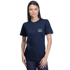 Camiseta Feminina Wrangler T-Shirt Manga Curta Básica Azul Marinho Ref:WF5729MA