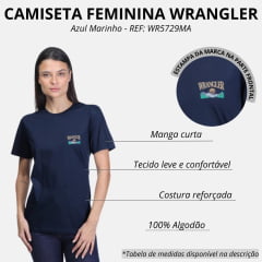 Camiseta Feminina Wrangler T-Shirt Manga Curta Básica Azul Marinho Ref:WF5729MA