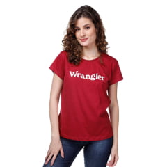 Camiseta Feminina Wrangler Vermelho Vinho Curta Ref WF5502VI