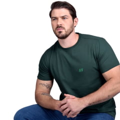 Camiseta Masculina BF///MS Manga Curta Básica Origem BF Verde Escuro Ref:CB113