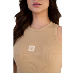 Camiseta Regata Feminina Canelada Ox Horns Nude Ref:7603