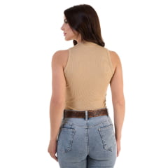 Camiseta Regata Feminina Canelada Ox Horns Nude Ref:7603