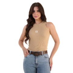 Camiseta Regata Feminina Canelada Ox Horns Nude Ref:7603