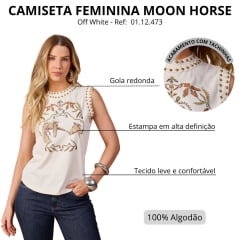 Regata Feminina Moon Horse Tassel Off White Com Tachinhas Ref: 01.12.473
