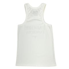 Camiseta Regata Feminina Os Moiadeiros Branca Estilo Nadador Com Escrita Em Marrom Jadore Cowboys REF: CMRF52