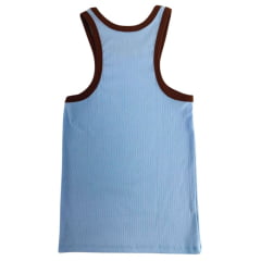 Regata Feminina Os Moiadeiros Modelo Nadador Azul Céu/Marrom Estampado Ref: REG179