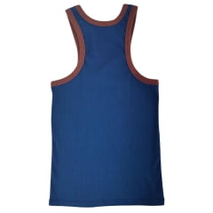 Regata Feminina Os Moiadeiros Modelo Nadador Azul Petróleo/Marrom Estampado Ref: REG153