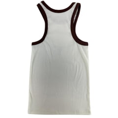 Regata Feminina Os Moiadeiros Modelo Nadador Off White/Marrom Estampado Ref: REG189