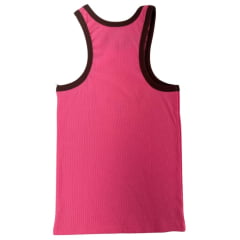 Regata Feminina Os Moiadeiros Modelo Nadador Pink Punch/Marrom Estampado Ref: REG193
