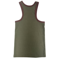 Regata Feminina Os Moiadeiros Modelo Nadador Verde Musgo Bordado Ref: REG195