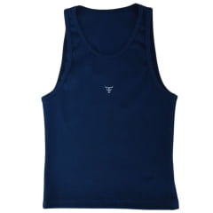 Camiseta Regata Feminina Texas Farm Canelada Western Show Azul Marinho Com Logo Branco Ref:RT001