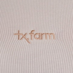Regata Feminina Texas Farm Canelada Western Show Bege Com Logo Bege Escuro Ref:RT0002