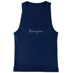Camiseta Regata Feminina Texas Farm Western Show Azul Marinho Logo Branco Ref:RT007