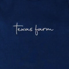 Camiseta Regata Feminina Texas Farm Western Show Azul Marinho Logo Branco Ref:RT007