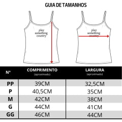 Regata Feminina Turkese Malha Marrom Alças Perfect Fit Country Estampa Branco REF:RC04603