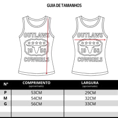 Regata Feminina Turkese Outlaw Black Estampa Vermelho E Creme Bordado Tachinhas REF:RC26