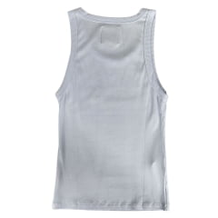 Camiseta Regata Feminina TXC Canelada Slim Branco Com Bordado Logo Branco Ref:51140