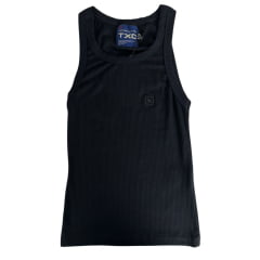 Camiseta Regata Feminina TXC Canelada Slim Preto Com Bordado Logo Preto Ref:51140