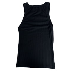 Camiseta Regata Feminina TXC Canelada Slim Preto Com Bordado Logo Preto Ref:51140