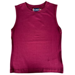 Camiseta Regata Cropped Feminina TXC Malha Custom Aplicada Com Plaquinha Vinho Básica Ref:5119