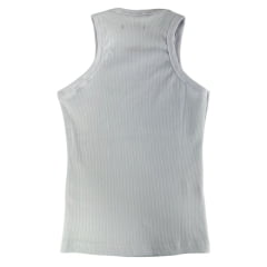 Regata Feminina Laço Forte Canelado Básica Branca Ref:499