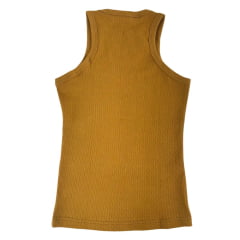 Regata Feminina Laço Forte Canelado Básica Marrom Ref:503