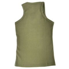 Regata Feminina Laço Forte Canelado Básica Verde Ref:504