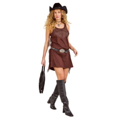Regatão Feminino Moon Horse Dress Marrom Com Brilho Ref:0111438